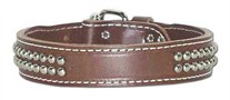 Leather Dog Collar with Dome Studs