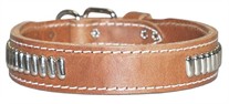 Leather Collar with Oblong Studs