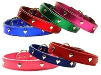 1/2 in wide Leather Heart Collars
