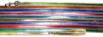 1/2 inch wide x 4 Ft Metallic Leather Leash