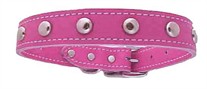 1/2 inch Pink Leather Stud Collar