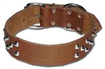 1.5 inch wide Regular Cone Studded Leather Dog Collar