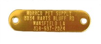 Brass Name plate for Dog Collars