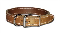 Dee-in-Front Two-Ply Leather Dog Collar 1 Inch Wide