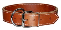 Dee-in-Front Two-Ply Leather Dog Collar 1-1/2 Inches Wide