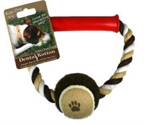 Dental Cotton Ring with Tennis Ball Dog Toy