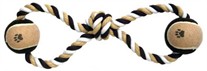 Dental Cotton Tug Rope Dog Toy with Two Tennis Balls