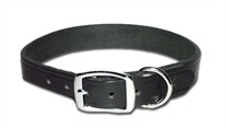 Flat Latigo Leather Dog Collar 3/4 Inch Wide