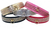 3 Rows of Rhinestones Collar 1 in wide