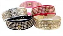 5 Row Rhinestone Dog Collars