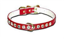 3/8 inch wide Rhinestone Dog Collars