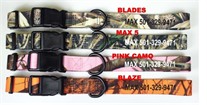 1 in Personalized Camo Kwik Klip Dog Collars
