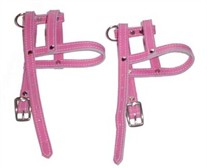 Pink Leather H-Style Dog Harness 