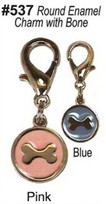 Round Enamel Charm with Bone