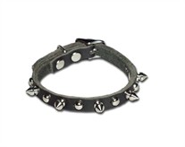 Spiked And Stud Leather Dog Collar<br> 3/8 inch wide