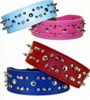 2 inch wide Spike And Stud Leather Dog Collar