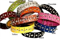 Faux Crocodile Leather Collars with Spikes and Studs