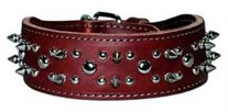 2 Inches Wide Spiked And Studded Leather Collars