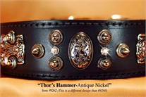Thor's Hammer with Nickel Leather Collar